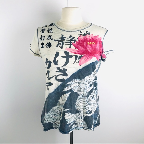 Lucky Brand Tops - Lucky Asian Oriental Theme Macau M Lotus Shirt